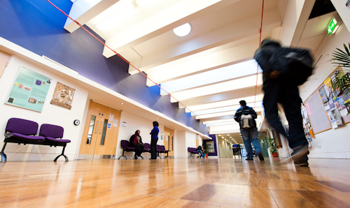 The main corridor of the Department of Chemistry building