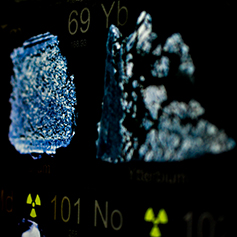 Close up of materials data on a black background of a computer screen